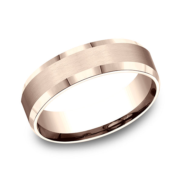 Mens rose gold and white gold wedding on sale band