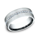 14K White Gold Men's Wedding Band - CF717573